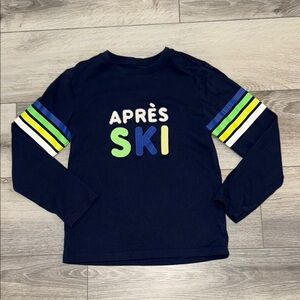 Janie and Jack Blue and Green Long Sleeve Tee with Sporty Stripes